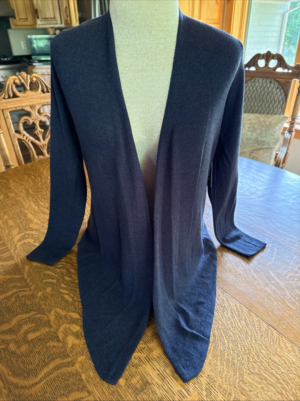 NIC+ZOE Navy Open-Front Knit Cardigan